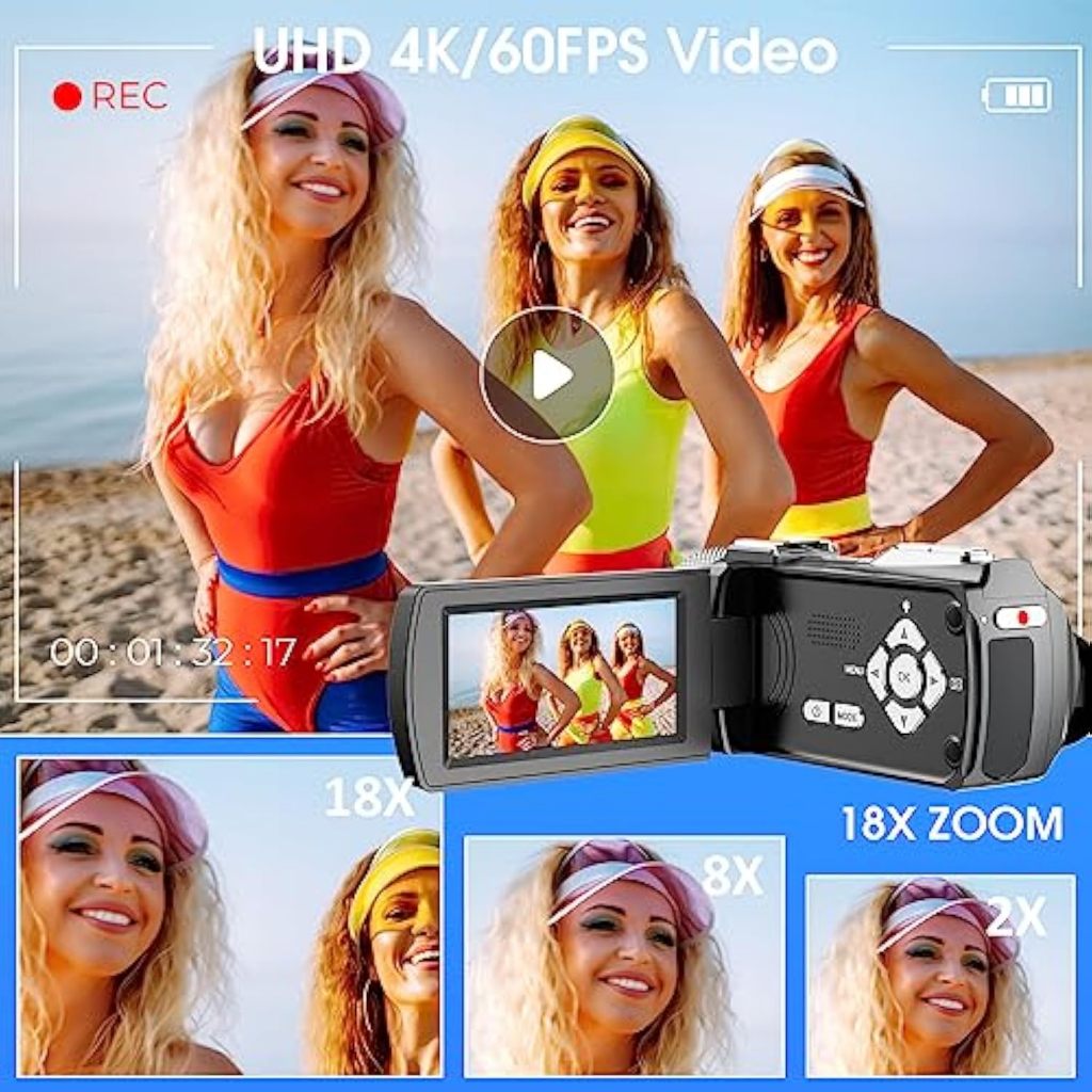 Jual TEEKA 64/48MP Handycam 8K/4K HD Video 16X Zoom Camcorder 1050mAh ...