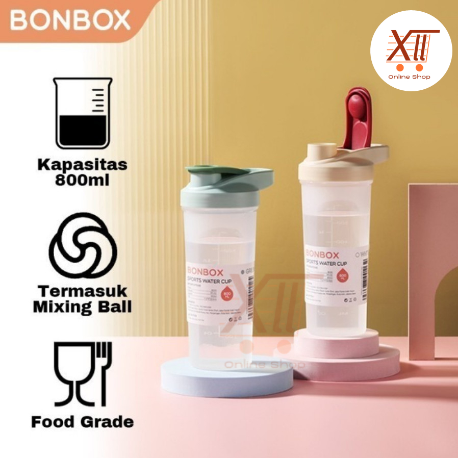 Jual BONBOX BC50 SPORTS WATER CUP BOTTLE 800 ml Botol Minum Shaker ...