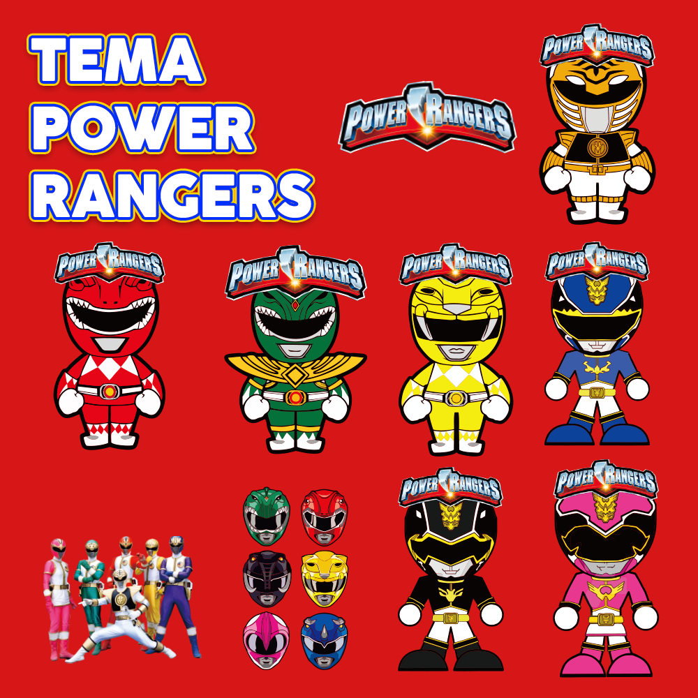 Jual SABLON SETRIKA SATUAN TEMA POWER RANGERS VOL.1 / SABLON DTF ...
