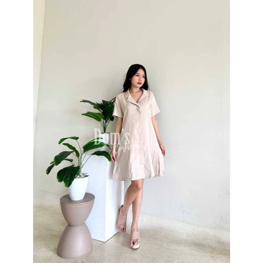 Jual Domscorner - veli dress - gaun pesta berkerah - pleats ...