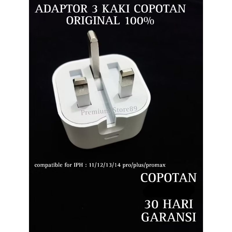 Jual Adaptor Copotan Ex Inter 20W HK Ori 3 Kaki Iph X / 11 / 12 / 13 ...