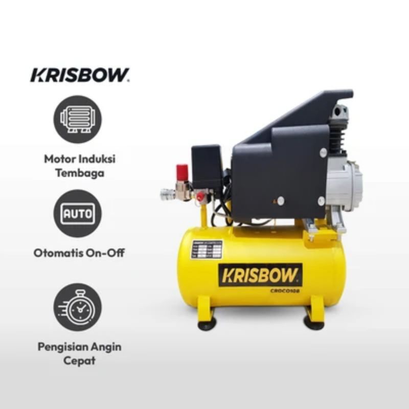 Jual Krisbow Kompresor Angin 1hp 8l 8bar 1ph Crdc0108 original | Shopee ...