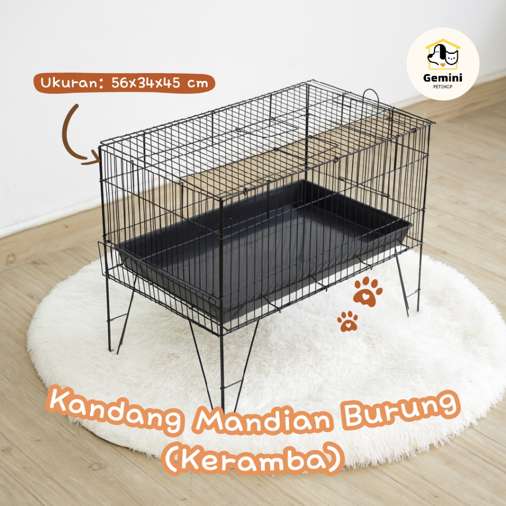 Jual Kandang Mandian Burung 56x34x45 cm | Keramba Mandian Burung Lipat ...