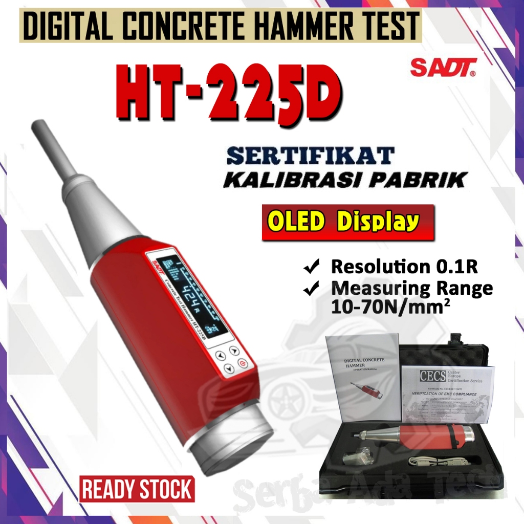 Jual DIGITAL CONCRETE HAMMER TEST BETON SADT HT225D HT-225D HT 225D ...