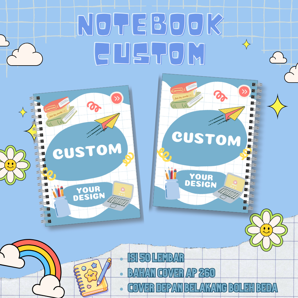 Jual Notebook custom A7 (7 x 10 cm)/notebook spiral A7 cover depan ...