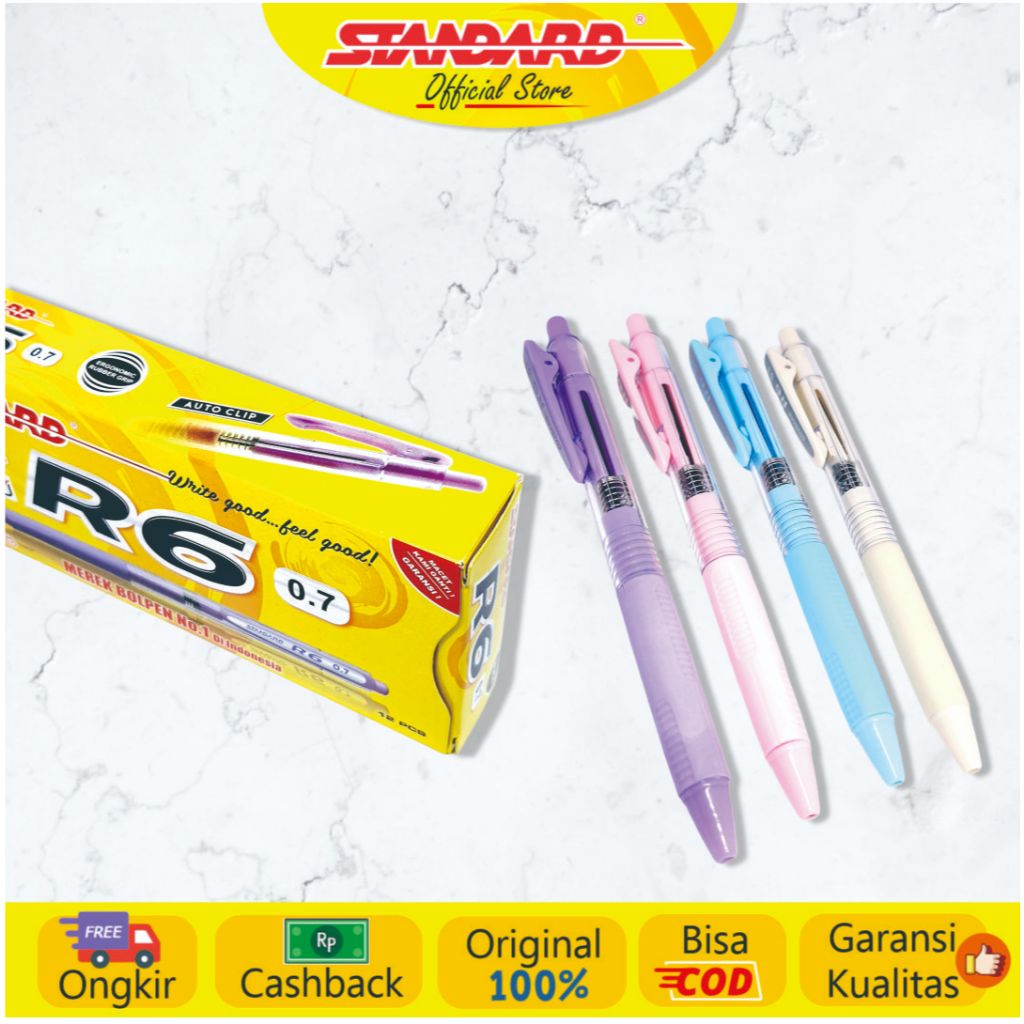 Standard - Pulpen R6  ( Alat Tulis / Pen / Ballpoint / Pena ) (3)