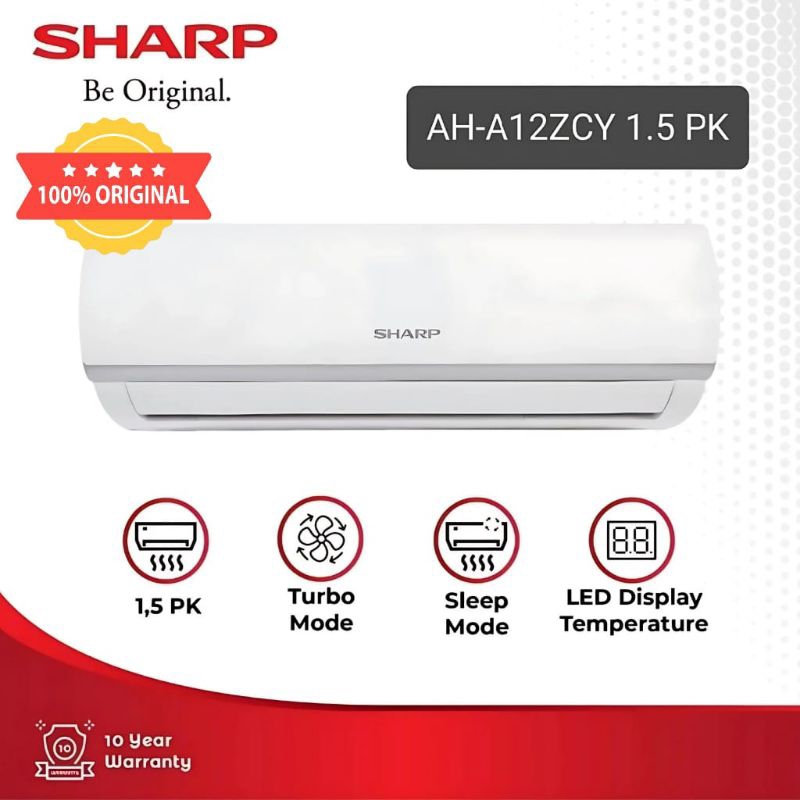 Jual AC SPLIT SHARP AH-A12ZCY 1.5 PK INDOOR AC+OUTDOOR AC ( UNIT ONLY ...