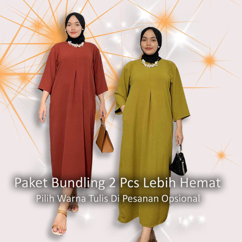 Daster Cringkle Lengan 3/4 Dapat 3 Pcs - foto 2