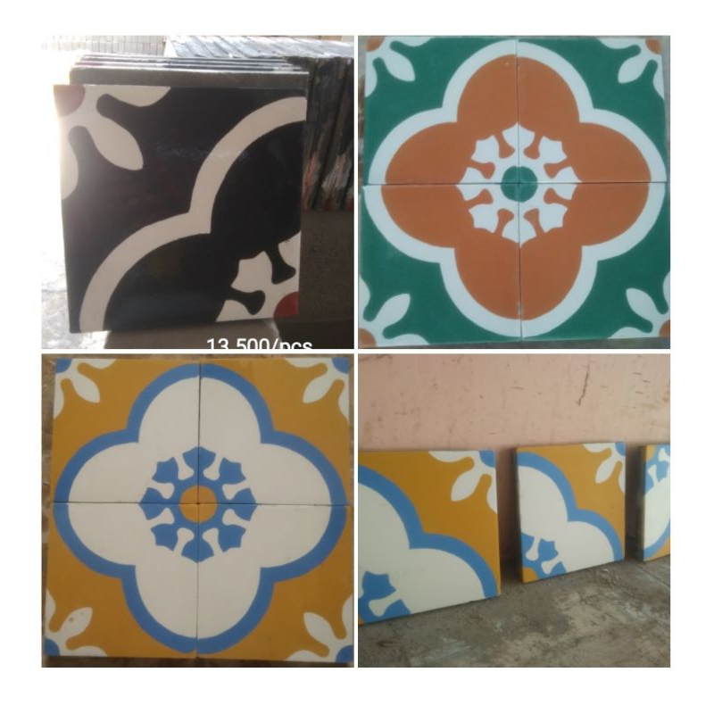 Jual Tegel Motif Bunga Lawas Ubin Keramik 20x20cm Lantai Rumah Antik ...