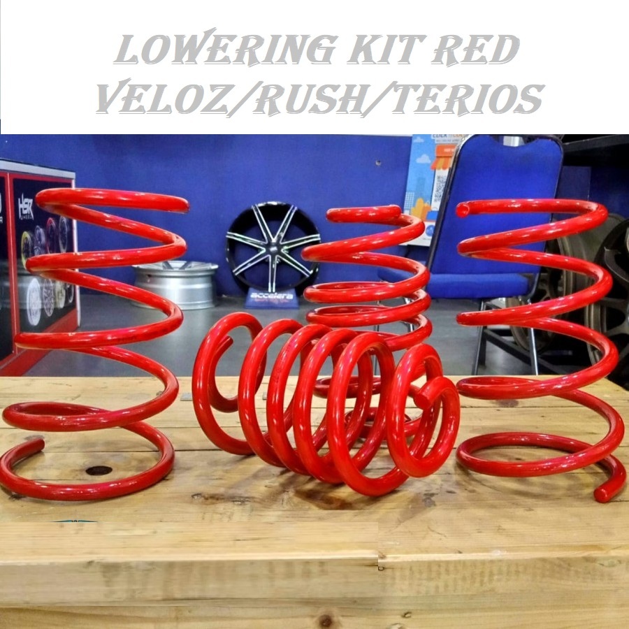 Jual PER MOBIL CEPER VELOZ XENIA RUSH TERIOS / LOWERING KIT HSR RED ...