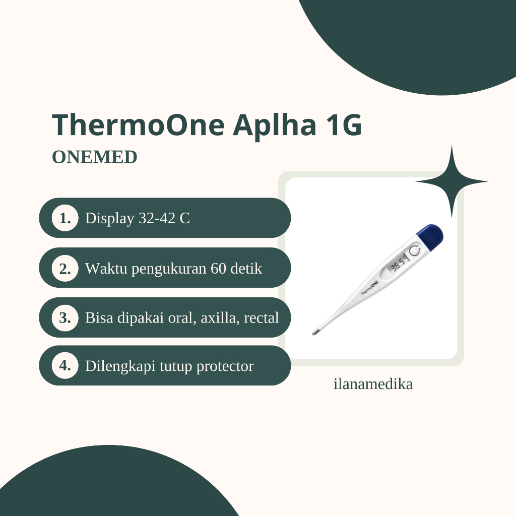 Jual Thermometer ThermoOne Alpha 1G OneMed | Shopee Indonesia
