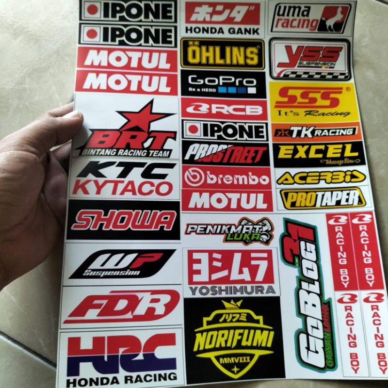 Jual STIKER SPONSOR MOTOR RACING SPORT | STIKER VYNIL(ANTI AIR ...