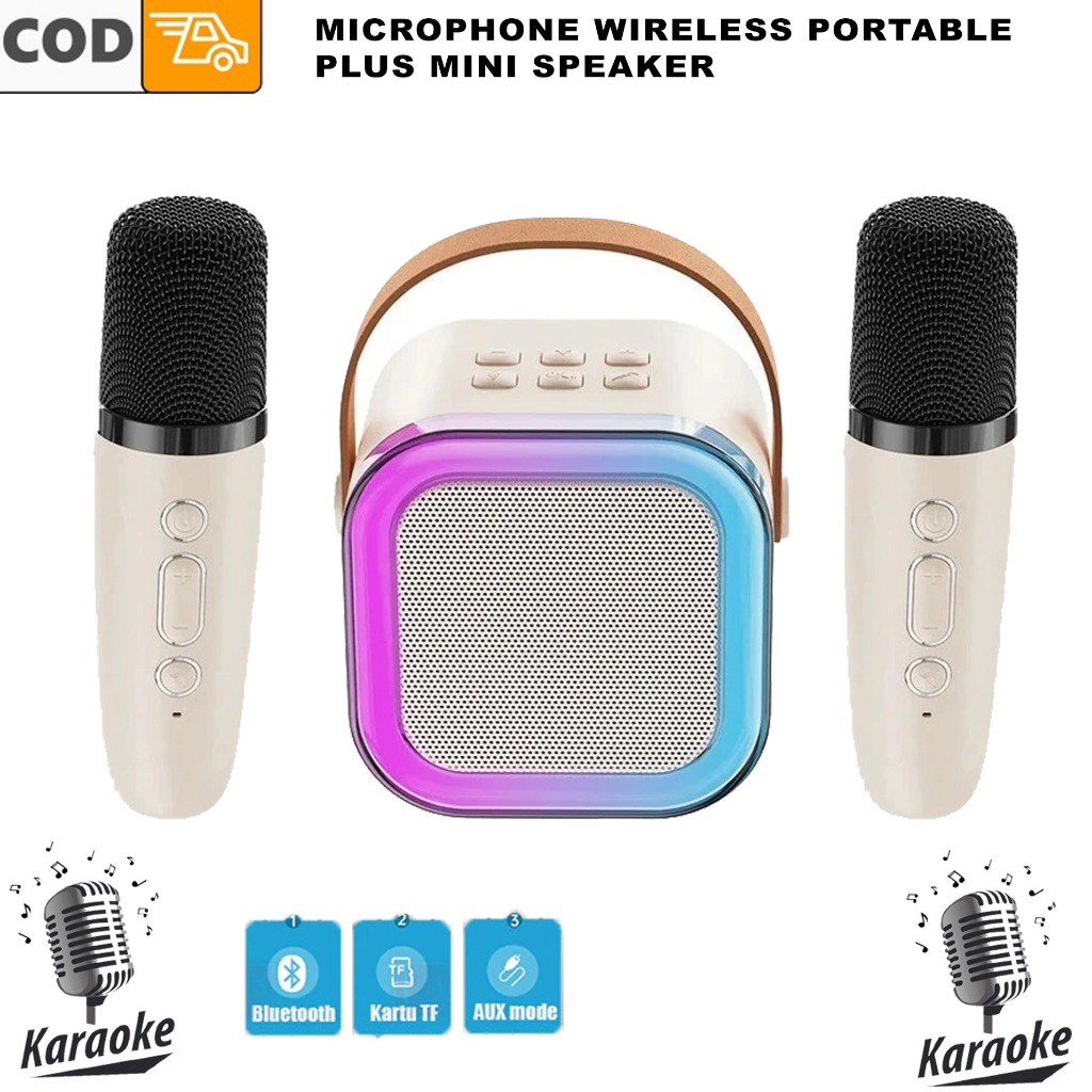 Jual Speaker Portable Bluetooth Karaoke With Microphone 3D Stereo ...