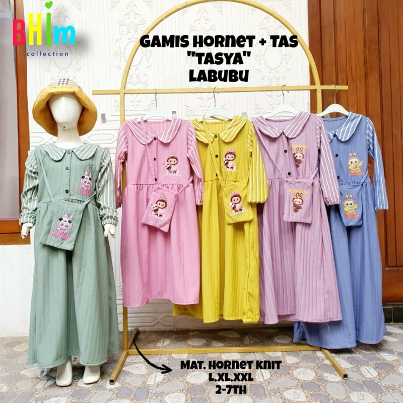 Jual GAMIS ANAK LABUBU BUSANA MUSLIM ANAK PEREMPUAN CEWEK SD LENGAN ...