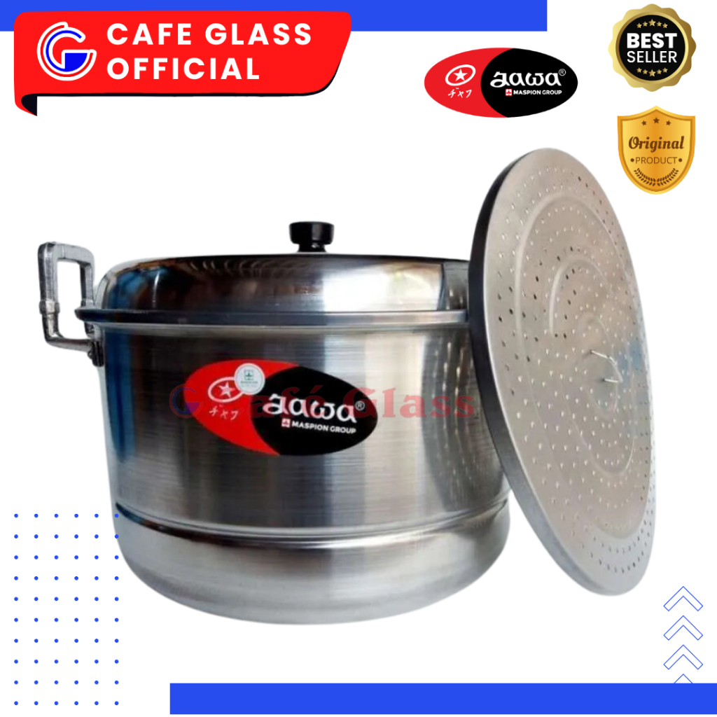 Dandang Kukusan Jawa - Panci Kukus Jumbo - Dandang Jawa Aluminium 45Cm - Dandang Nasi 7Kg