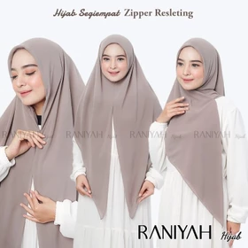 Hijab Segi Empat Zipper Resleting Khimar Zipper Segi Empat Instan Ceruty Babydoll
