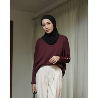 GONEGANI OFFICIAL - Atasan Sweater Wanita Lengan Kancing Evora Sweater