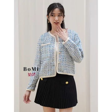 BOMI HARI Blouse Atasan Korean Lace Semi Brukat Korea Prancis Renda Lengan Panjang Mewah