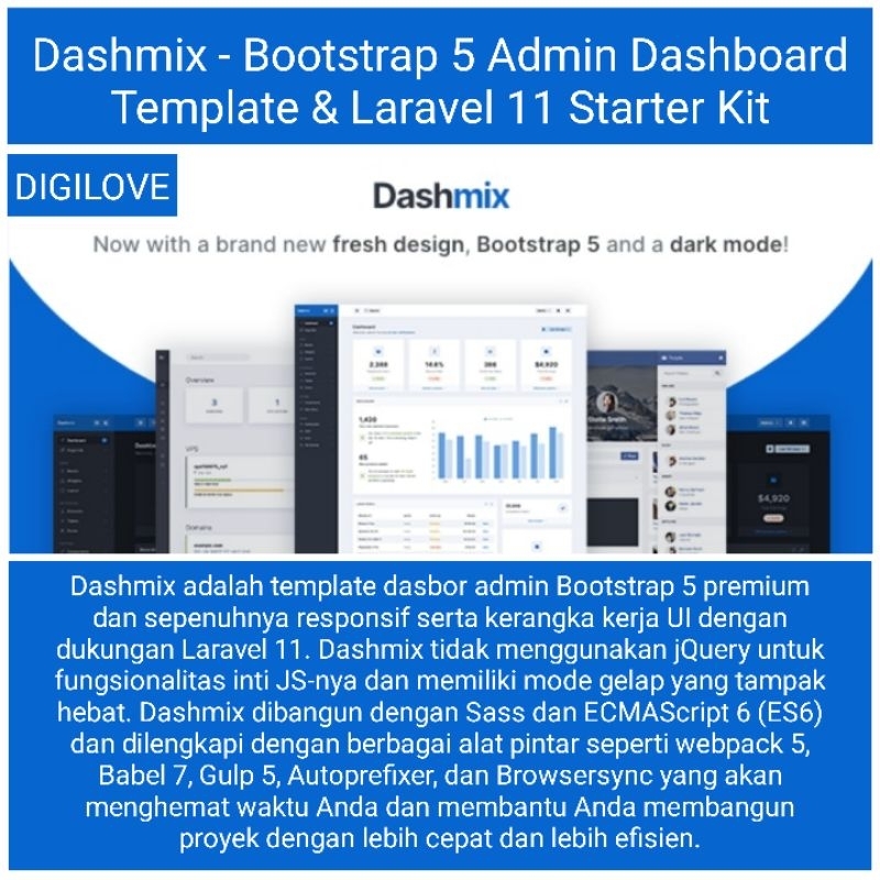 Jual Dashmix - Bootstrap 5 Admin Dashboard Template & Laravel 11 ...