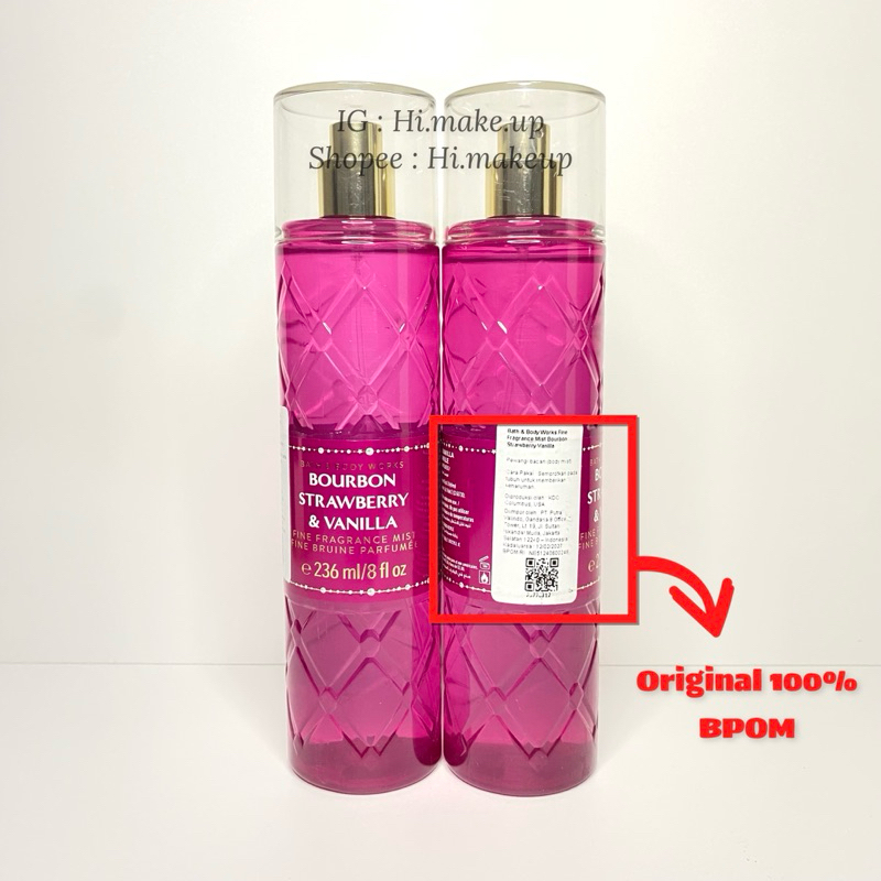 Bath body works Bourbon Strawberry Vanilla body mist Fragrance Mist