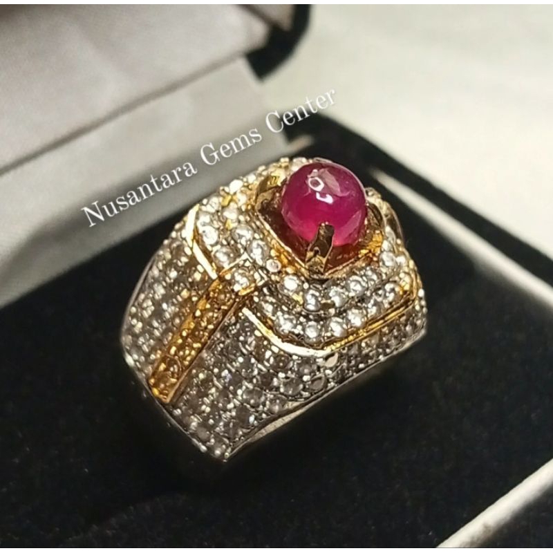 Jual Batu Cincin Ruby Pinkish Permata Mewah Ring Micro Setting Semi ...