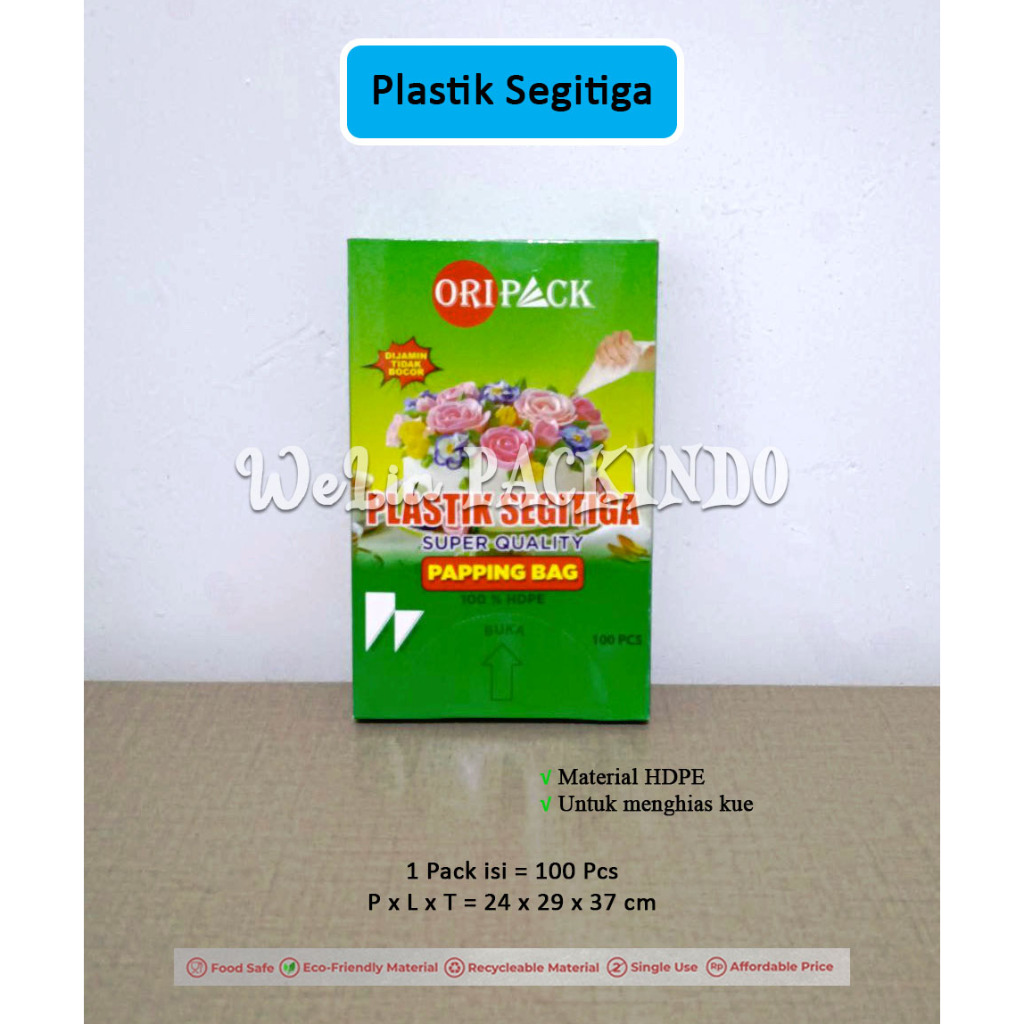 Jual Plastik Segitiga Oripack isi 100 Pcs / Papping Bag / Piping Bag ...