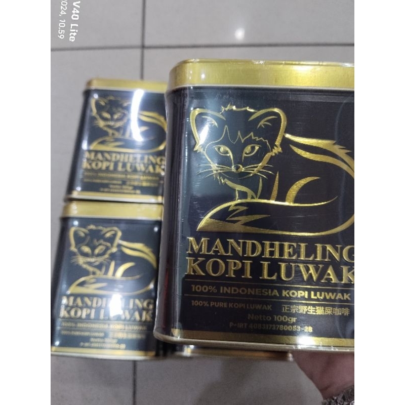 Jual Mandheling Kopi Luwak Worcas kemasan kaleng 100gr FREE PAPER
