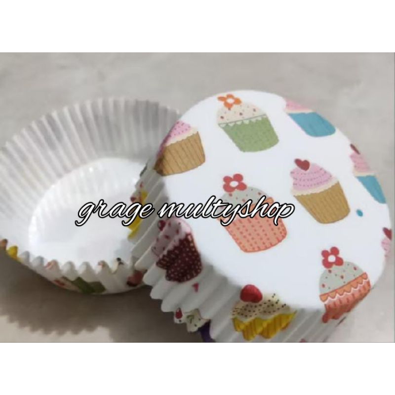 Jual paper cup case bulat diameter 8 motif colour cake 1 roll isi 200 ...