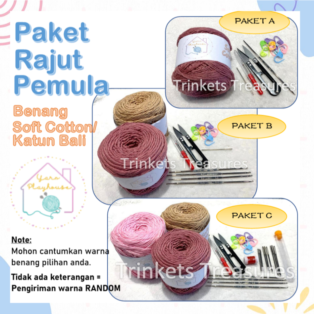 Jual Paket Rajut Crochet Super Murah Meriah murmer benang lokal ...