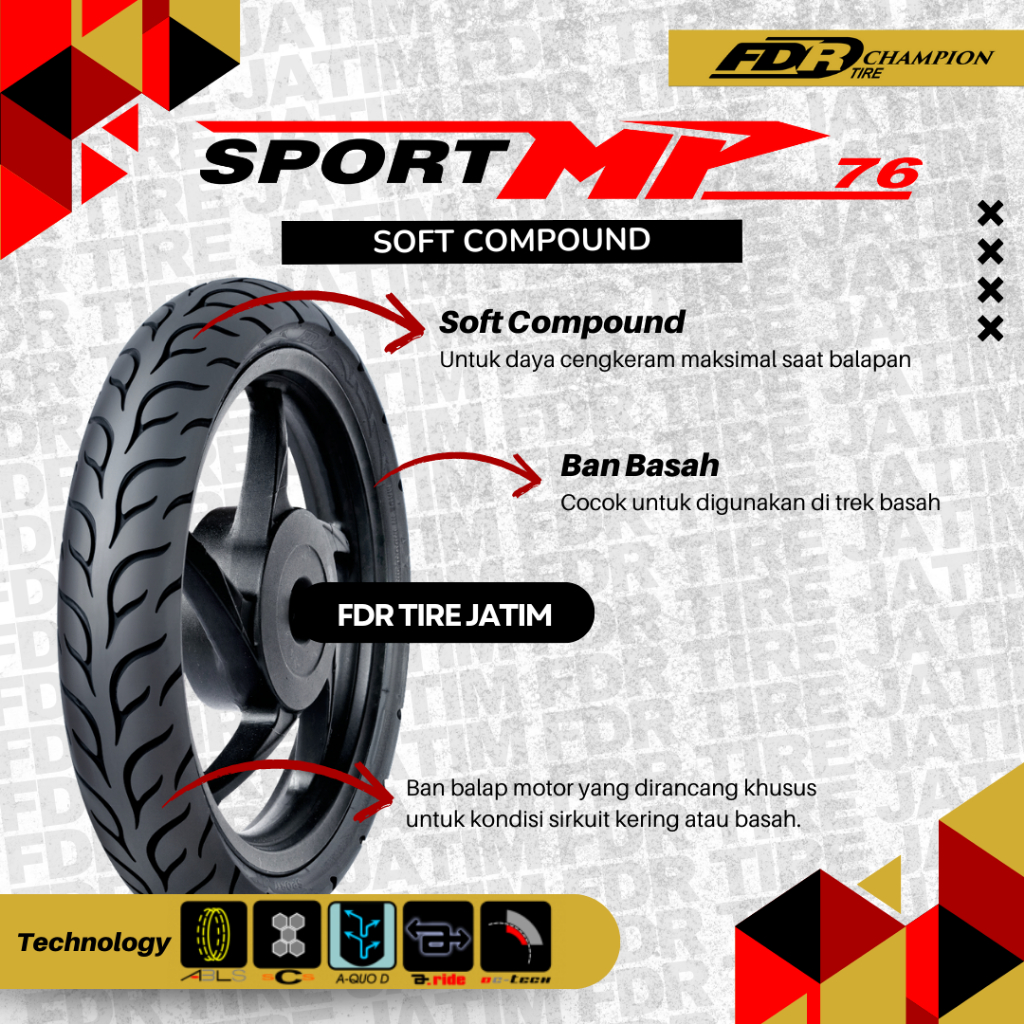 Jual FDR TL SPORT MP76 Ban Motor RING 14 dan RING 17 Tubeless | Shopee ...