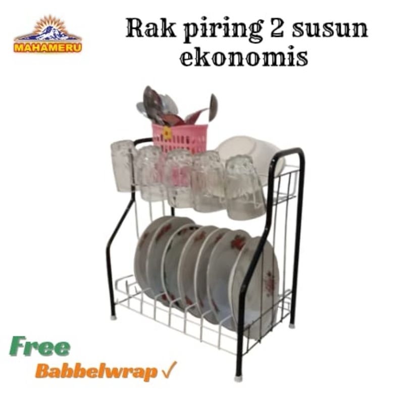 Jual Rak piring rpl gelas 2 susun besi pipa anti karat | Shopee Indonesia