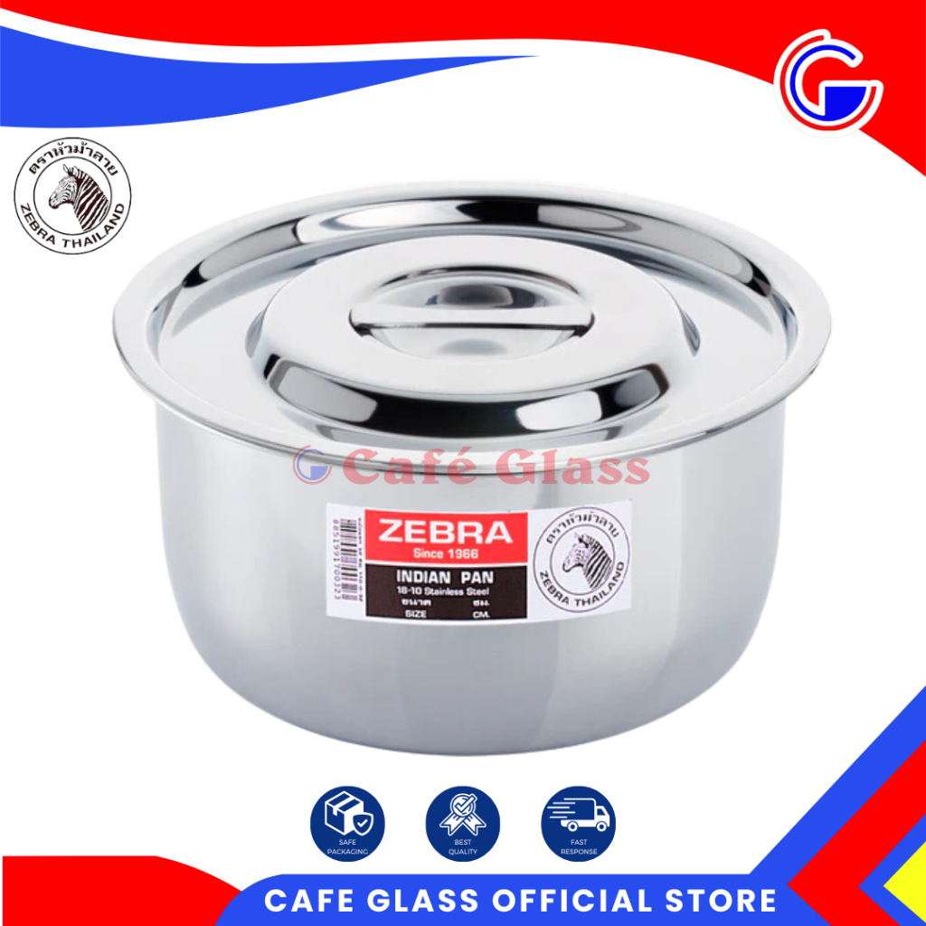 Panci Masak Stainless Tebal - Indian Pan 8L Tanpa Handle - Panci Stainless 28Cm Zeb-170028