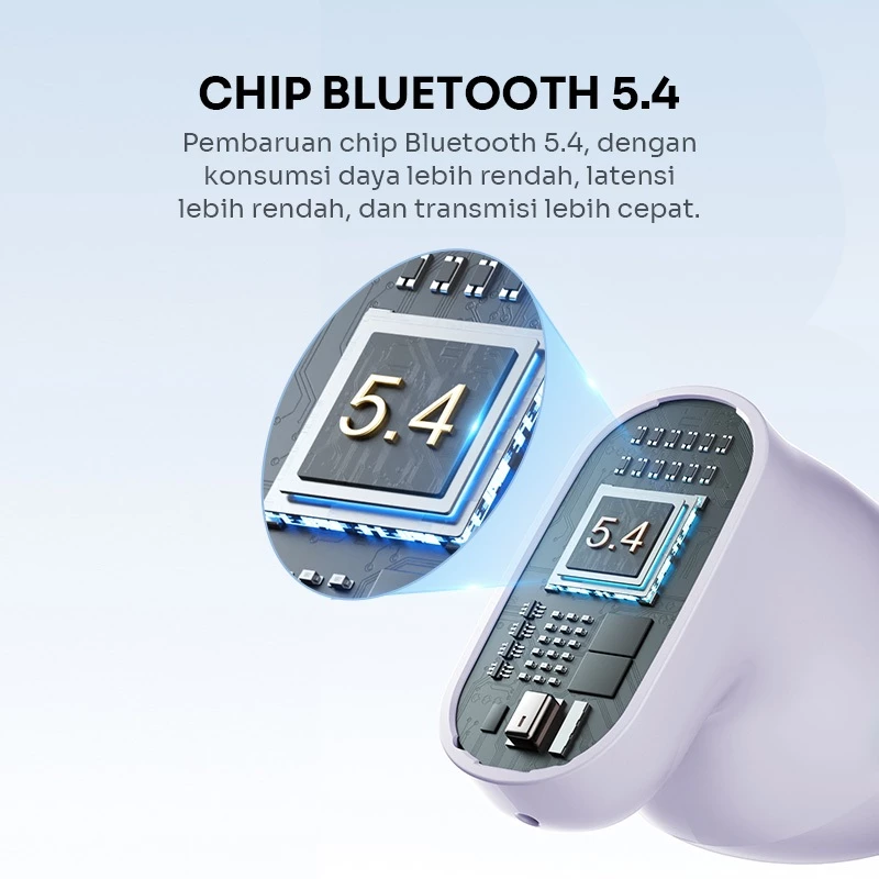 ROBOT TWS Earphone Wireless Bluetooth 5.4 with Gagang Mini 2 cm Headset Bluetooth 37H PlayTime Nova T1 Original - Garansi 1 Tahun