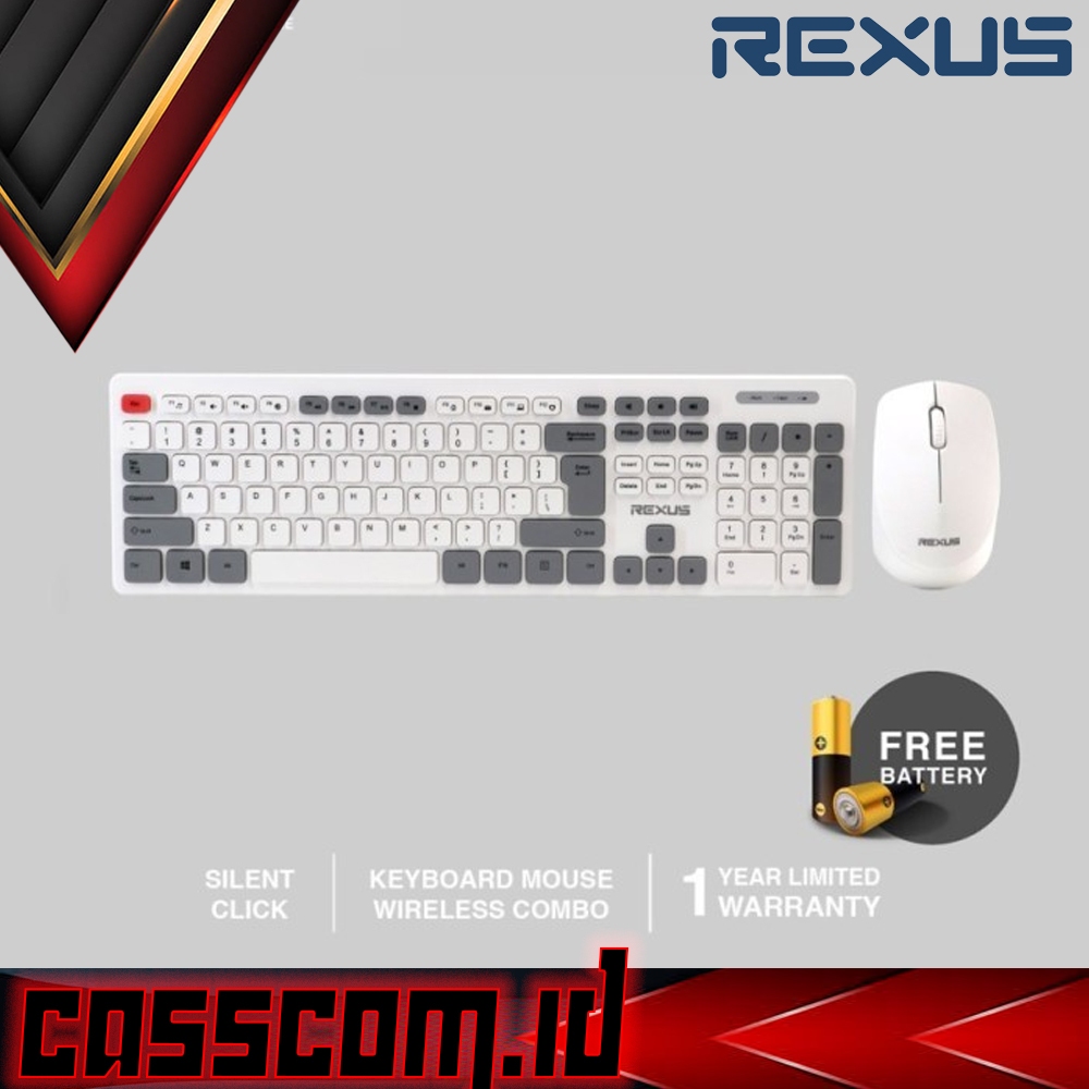 Jual Rexus RX-KM8 Keyboard Mouse Office Wireless KM8 Combo White ...