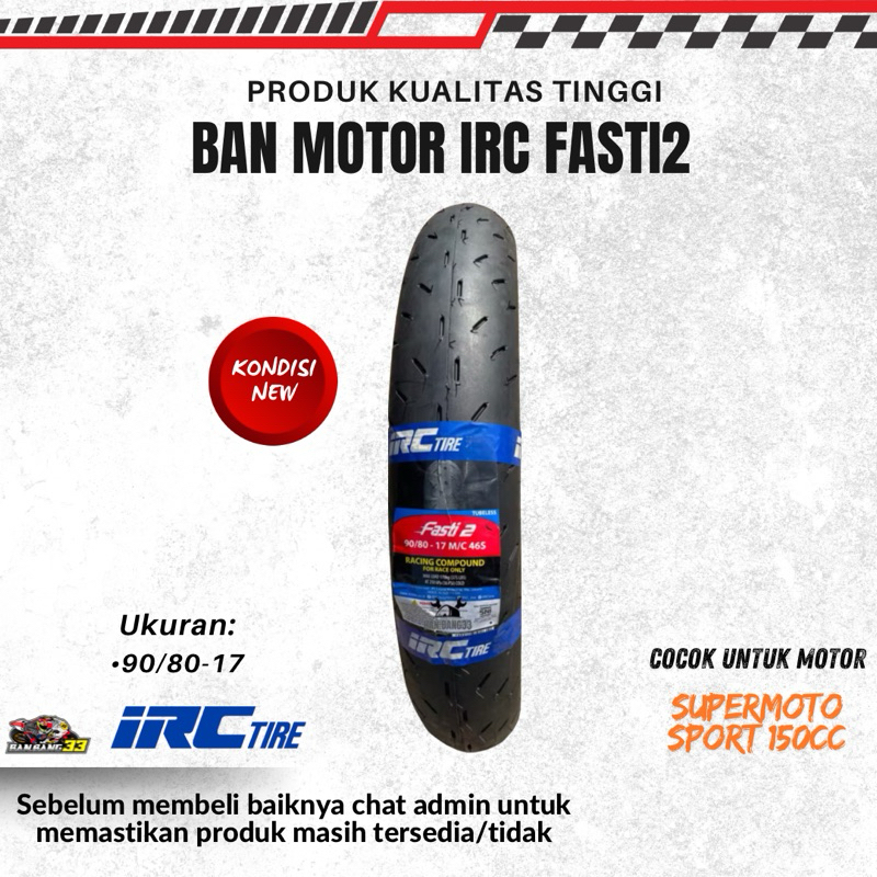 Jual Ban Motor Balap Bebek IRC Fast2 90/80 17(New) Satu Set | Shopee ...