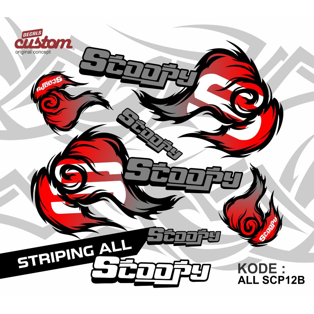 Jual stiker motor honda scoopy striping variasi honda scopy semua tahun ...