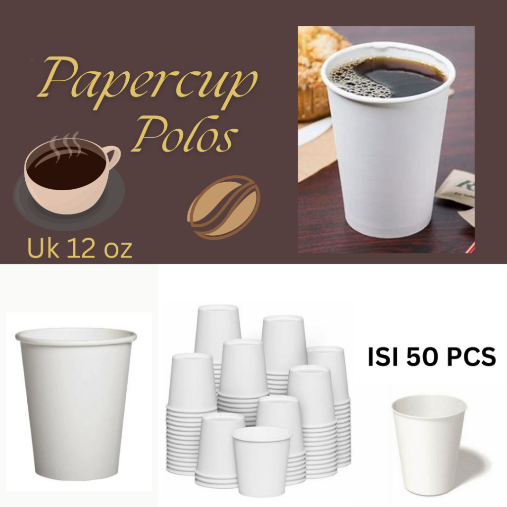 Jual Papercup Kopi- Paper cup Polos 12oz (isi 50pcs), Gelas kertas ...
