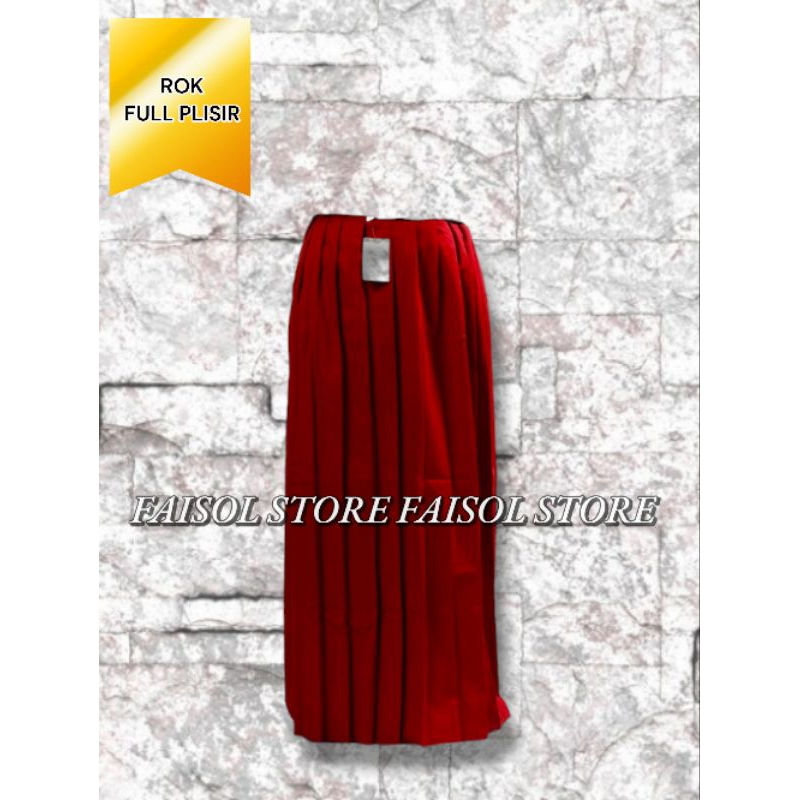 Jual SERAGAM SEKOLAH ROK PANJANG MERAH SD MI FULL REMPEL LIPIT ROK ...