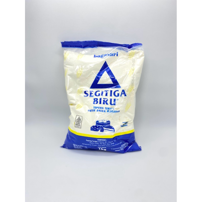 Jual Tepung Terigu Segitiga Biru 1 kg / Tepung Bahan Kue Segitiga Biru ...