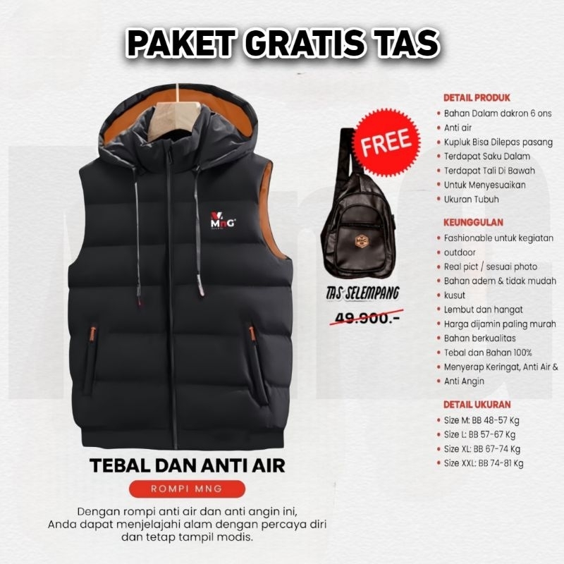 Jual Rompi Vest Motor Bahan Tebal Outdoor Anti Angin Waterproof ...