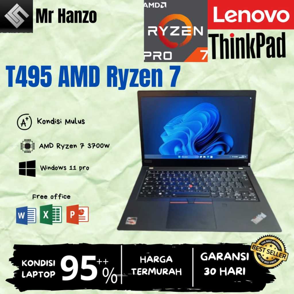 Jual Lenovo thinkpad T495 AMD ryzen 7 3700u | 16GB | SSD 1TB | VGA Vega ...