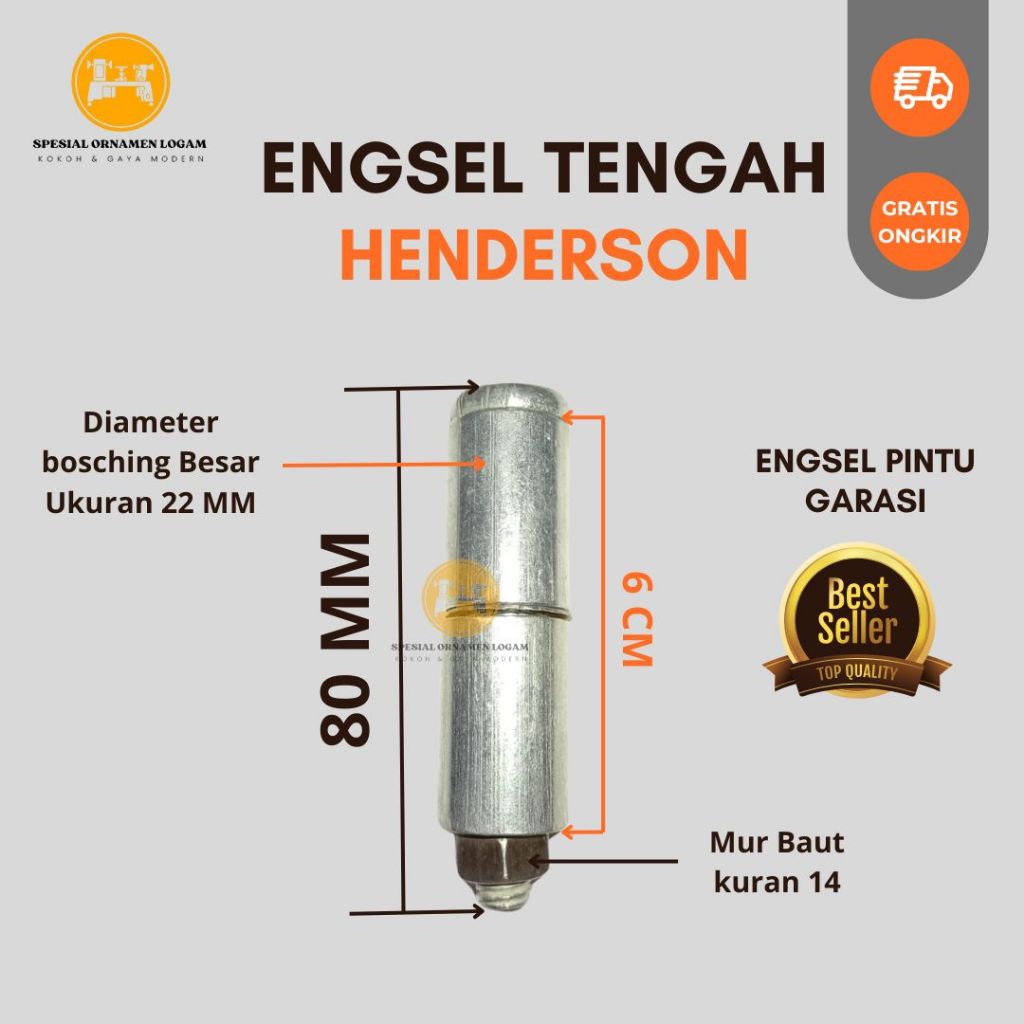 Jual Engsel tengah henderson Diameter 22 Body Besar / Engsel Pintu ...