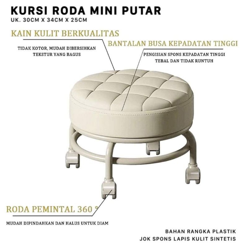 Jual Kursi Bulat Empuk dengan Roda Kursi Putar 360 Derajat | Shopee ...