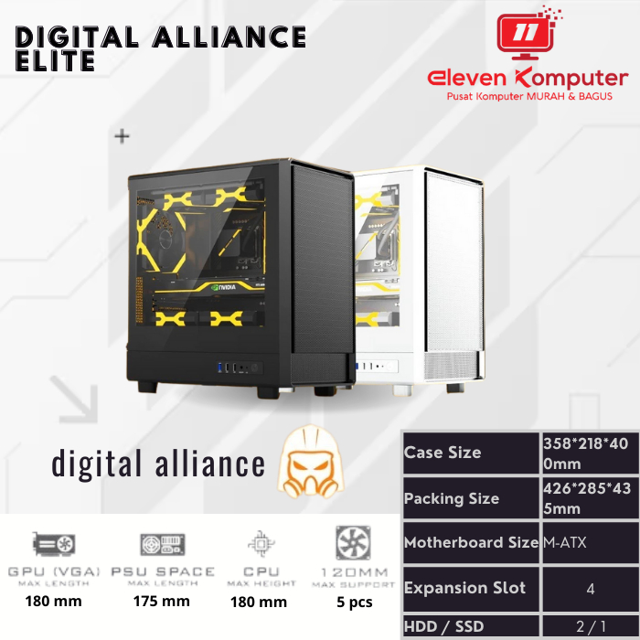 Jual Casing PC Gaming / PC Case DA Elite - no PSU no Fan | Shopee Indonesia
