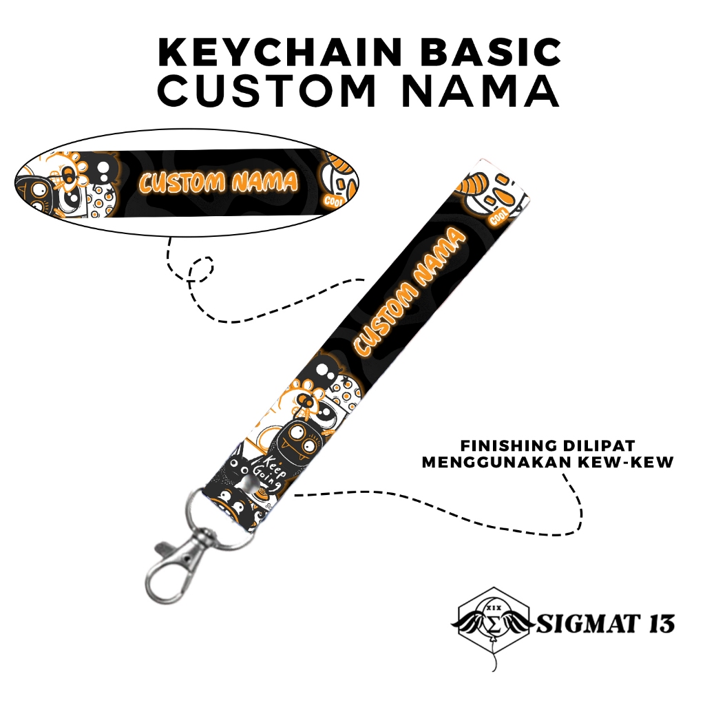 Jual Keychain Custom Nama Bisa Request Tambah Nama Tali Gantungan Kunci ...