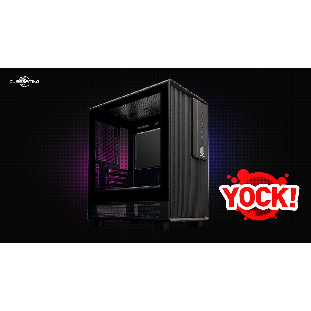 Jual Casing Cube GAMING YOCK M-ATX - BLACK (Free 2 FAN RGB) | Shopee ...