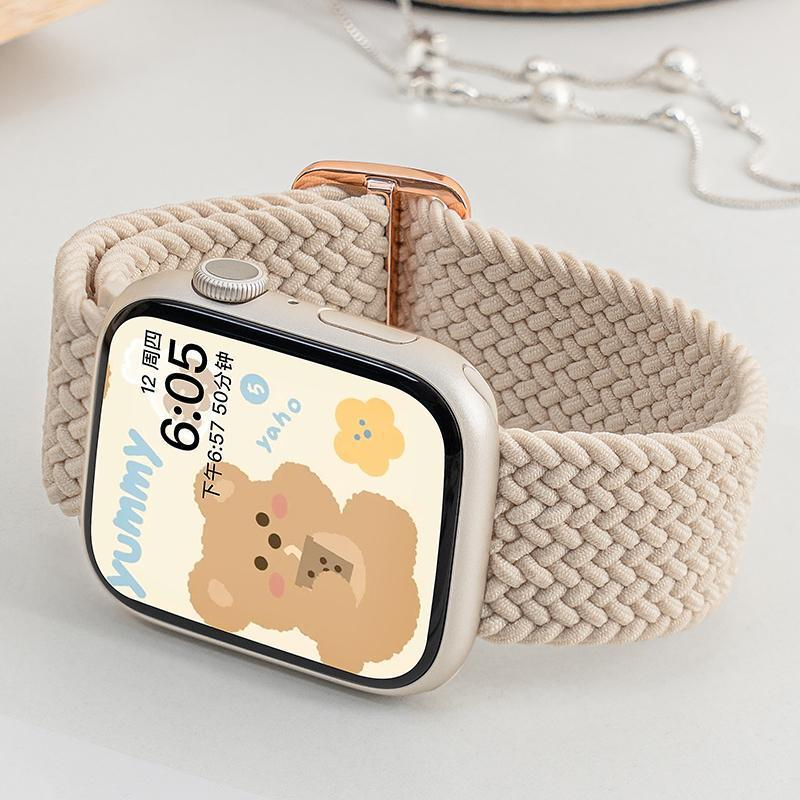 Nylon Strap Watch 9 8 7 6 SE Ultra Adjustable Buckle Braided iwatch 49 45 44 41mm iWatch DT HW22 T900 T800