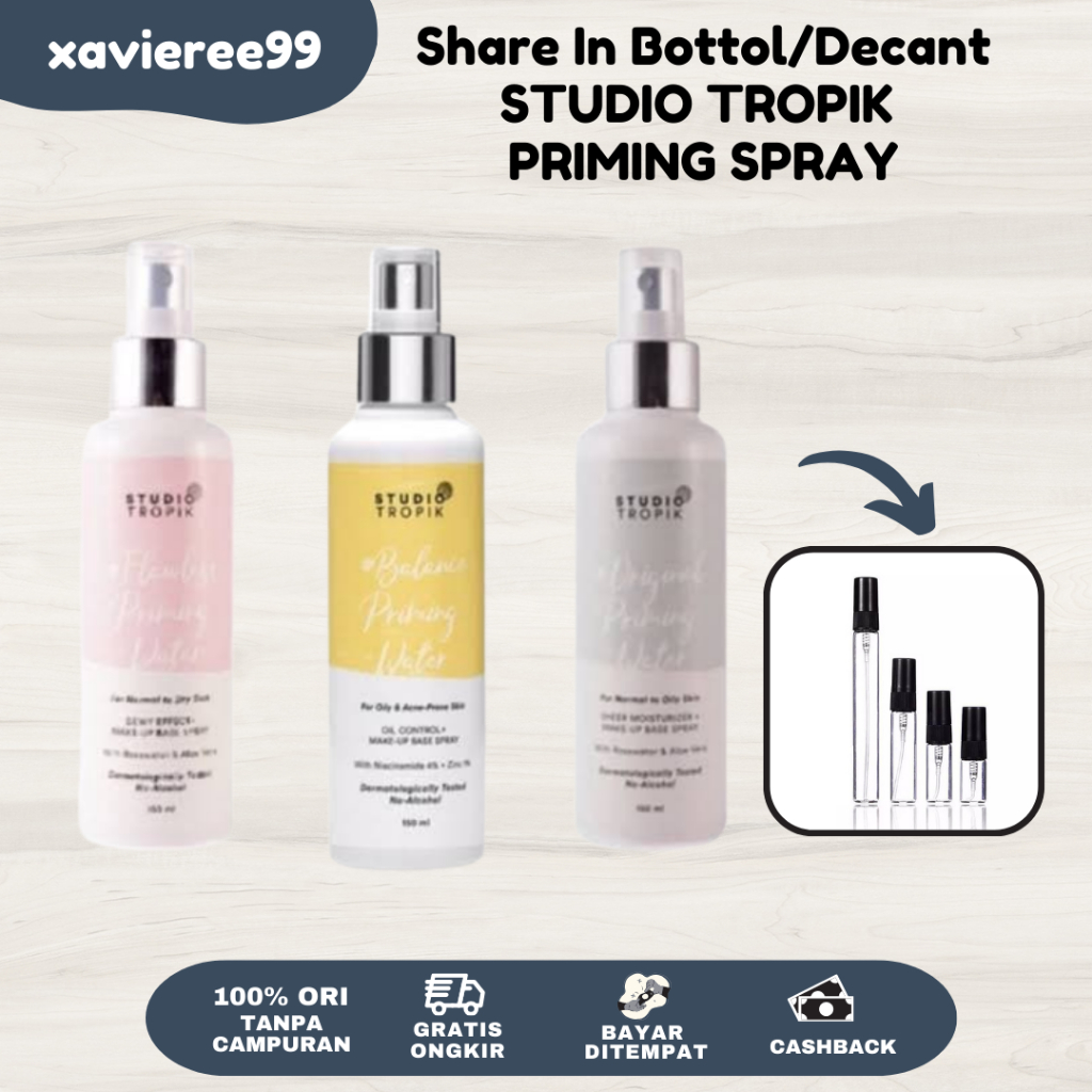Jual [SHARE IN BOTOL] STUDIO TROPIK SETTING SPRAY PRIMING WATER ...