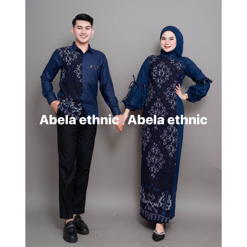 Jual ABELA ETHNIC - BAJU TENUN COUPLE ADELIA NAVY - BAJU TENUN COUPLE ...