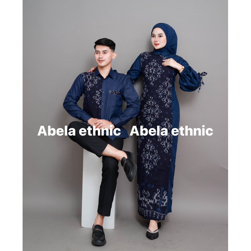 Jual ABELA ETHNIC - BAJU TENUN COUPLE ADELIA NAVY - BAJU TENUN COUPLE ...